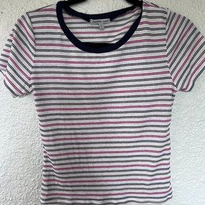 Soft Ribbed Multi-color Short- Sleeve Crop Top